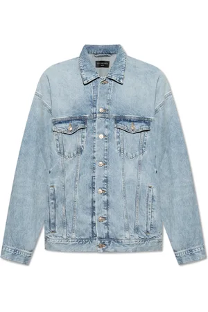 Balenciaga Jakke, Herre, Blå, M, Denim, Denimjakke med vintage-effekt