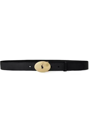 Ralph Lauren Tilbehør, Dame, Sort, M, Uld, Signature Polo Pony Bælte