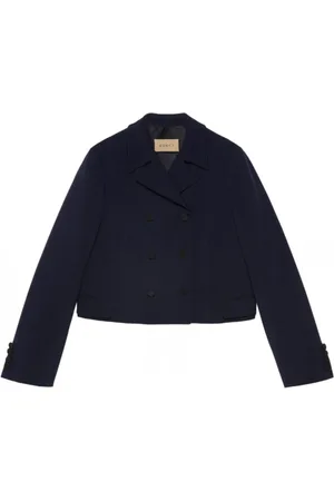 Gucci Frakke, Dame, Blå, XS, Uld, Mohair Cropped Jakke