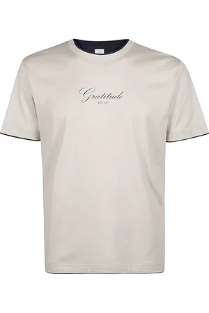 ELEVENTY Top, Herre, , S, Bomuld, Trykt Bomuld Crewneck T-shirt