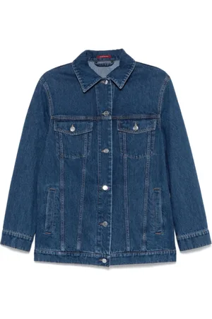 Gucci Jakke, Dame, Blå, S, Denim, Denim Logo Jakke med Kontrastsyninger