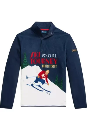 Ralph Lauren Top, Herre, Flerfarvet, 2XL, Uld, Polar Fleece Sweatshirt med Skiløberprint