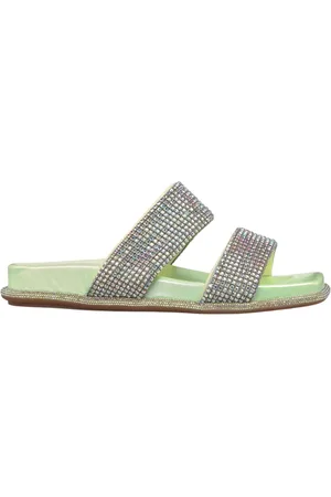 Alma en Pena Sko, Dame, Grøn, 37 EU, Flad sandal strass remme