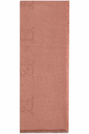 Gucci Tilbehør, unisex, Lyserød, ONE SIZE, Bomuld, G-monogram Frayed Scarf