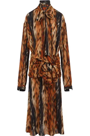 Balenciaga Kjole, Dame, Flerfarvet, 2XS, Uld, Knotted Dress