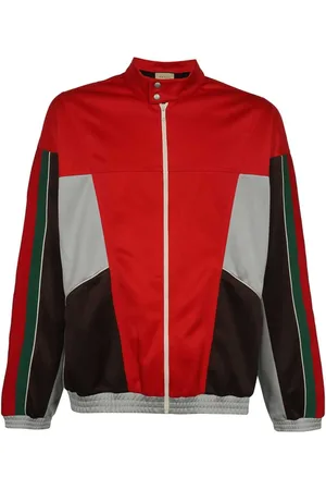 Gucci Sweathshirts & Hoodies, Herre, Flerfarvet, L, Bomuld, Web Detail Techno Fabric Jakke