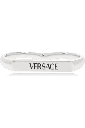 VERSACE Tilbehør, unisex, Grå, L, To-finger ring