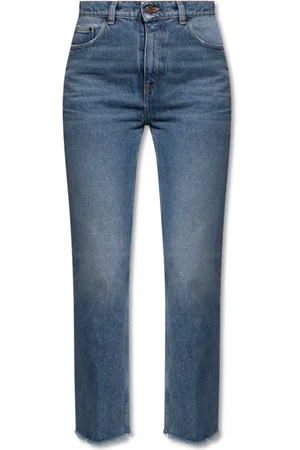 Golden Goose Jeans, Dame, Blå, W25, Bomuld, High-Rise Cropped Flare Jeans