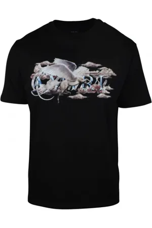 AMIRI Top, Herre, Sort, M, Bomuld, Rundhals T-shirt med Script-logo