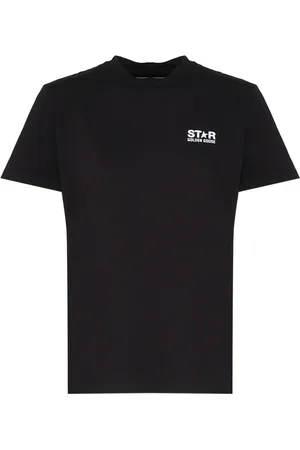 Golden Goose Top, Dame, Sort, M, Bomuld, Sort bomulds T-shirt med frontprint