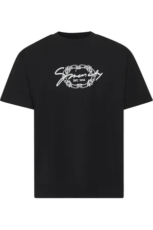 Givenchy Top, Herre, Sort, L, Bomuld, Sort bomulds T-shirt med medaljon broderi