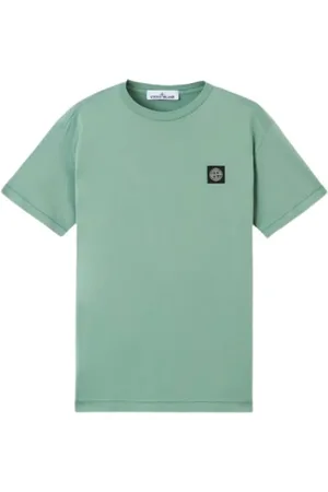 Stone Island Top, Herre, Grøn, S, Bomuld, Kompas Logo T-shirt i Mint