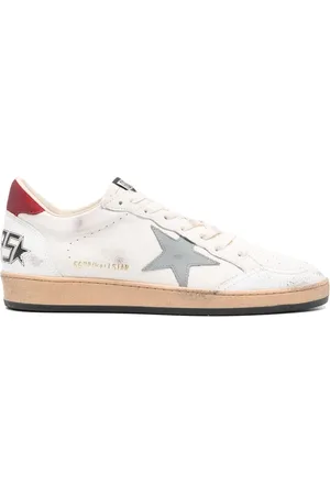 Golden Goose Sko, Herre, Hvid, 45 EU, Læder, Snøresko med stjerneapplikation