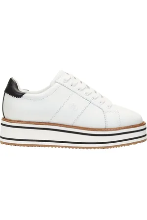 Ralph Lauren Sko, Dame, Hvid, 36 1/2 EU, Uld, Sneaker Amelia med Platform