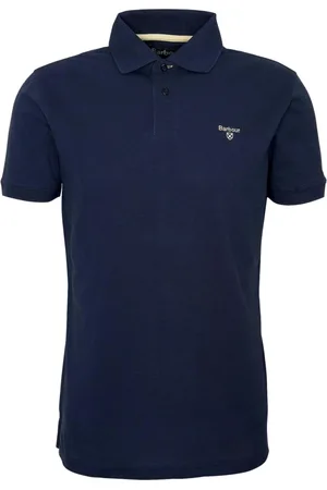 Barbour Top, Herre, Blå, XL, Bomuld, Letvægts Sports Polo Shirt