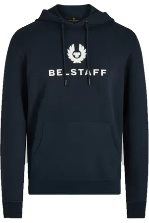 Belstaff Sweathshirts & Hoodies, Herre, Blå, S, Bomuld, Color Block Signature Sweatshirt Hoodie