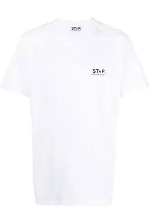 Golden Goose Top, Herre, Hvid, XL, Bomuld, Star Logo Print T-shirt