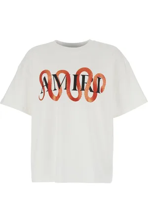 AMIRI Top, Herre, Hvid, 2XL, Bomuld, Snake Crewneck T-shirt