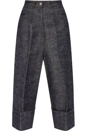 Givenchy Bukser, Dame, Blå, M, Denim, Palazzo Denim Cropped Bukser