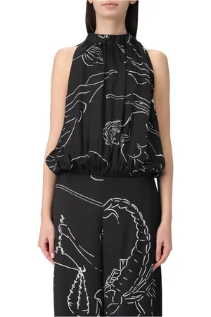 LIVIANA CONTI Top, Dame, Sort, S, Elegant Top med Unik Stil