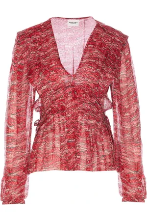 Isabel Marant Bluser & Skjorter, Dame, Rød, S, Uld, Rød Axeline Top med Zigzag Print
