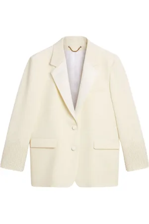Golden Goose Jakke, Dame, , 2XS, Uld, Hvid Uldblanding Silk Lapel Jakke