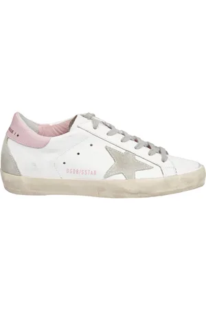 Golden Goose Sko, Dame, Hvid, 36 EU, Læder, Super Star Sneakers med Pink Hæl