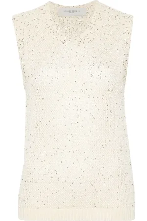 Golden Goose Top, Dame, , M, Uld, Tanktop med pailletter