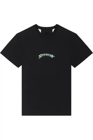 Givenchy Top, Herre, Sort, S, Bomuld, Crew Neck T-shirt med signaturprint