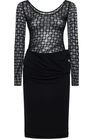 Givenchy Kjole, Dame, Sort, XS, Langærmet Draperet Kjole