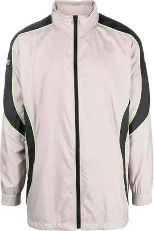 Givenchy Jakke, Herre, Grå, S, Polyester, Logo-Print Zip-Up Jakke