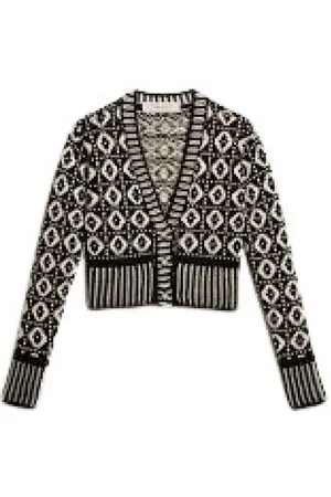 Golden Goose Strik, Dame, Sort, S, Uld, Stilfuld Strikket Cardigan