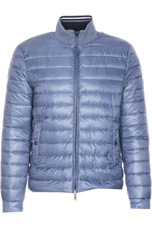 HERNO Jakke, Herre, Blå, M, Uld, Vendbar Quiltet Jakke Navy Blå