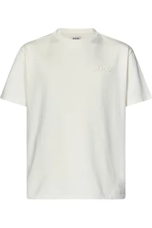 Autry Top, Herre, Hvid, S, Bomuld, Elfenbensfarvet T-shirt med Tone-i-tone Logo