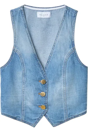 GAËLLE Jakke, Dame, Blå, S, Denim, Blå Denim Cropped Jakke