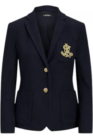 Ralph Lauren Jakke, Dame, Blå, L, Bomuld, Dame Blazer
