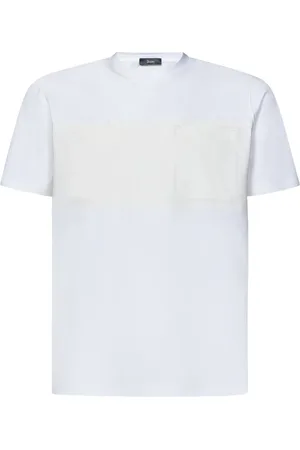 HERNO Top, Herre, Hvid, 2XL, Bomuld, Crewneck T-shirt