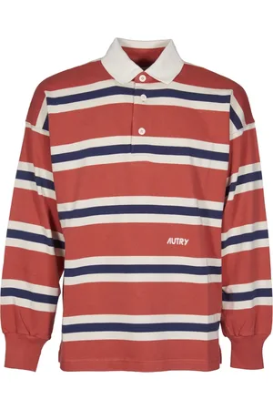 Autry Top, Herre, Rød, L, Bomuld, Polo Shirt med Ribkant i Krave og Ærmer