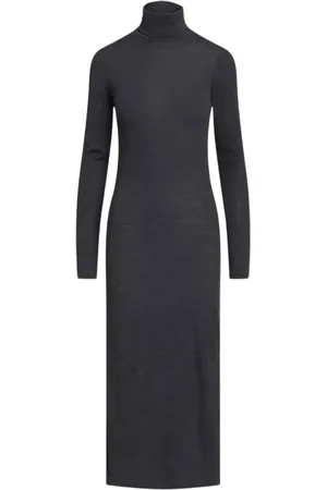 Ralph Lauren Kjole, Dame, Grå, M, Uld, Uldblanding Turtleneck Kjole