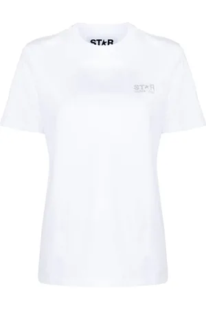 Golden Goose Top, Dame, Hvid, S, Bomuld, T-shirt med stjernelogoprint