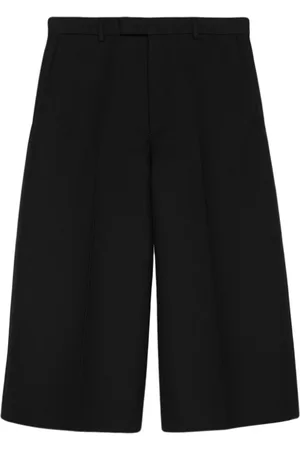 Gucci Bukser, Herre, Sort, M, Uld, Wide-Leg Cropped Bukser