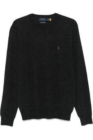 Ralph Lauren Strik, Herre, Grå, XL, Uld, Crew Neck Strik