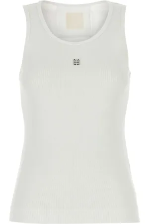 Givenchy Top, Dame, Hvid, XS, Bomuld, 4G Rib Tanktop