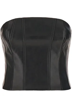 AMIRI Top, Dame, Sort, S, Læder, Vegan Bustier Top