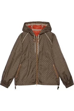 Gucci Jakke, Herre, Brun, 2XL, Uld, Double G Slouch-Hood Jakke