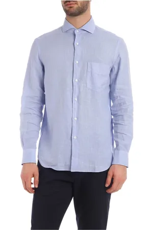 Aspesi Skjorte, Herre, Blå, M, Linned, Lyseblå linnedskjorte - SEM II Camicia