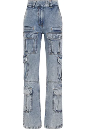 Givenchy Jeans, Dame, Sort, W25, Bomuld, Blå Bomulds Cargobukser