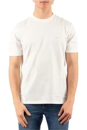 Emporio Armani Top, Herre, Hvid, S, Uld, Stilfuld T-shirt til mænd