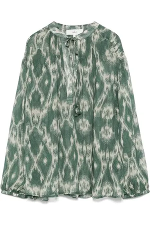 Bash Bluser & Skjorter, Dame, Grøn, XS, Printet Khaki Beige Bluse