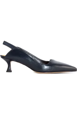 MARA BINI Sko, Dame, Blå, 37 EU, Læder, Blå Læder Slingback Sandaler Spids Design